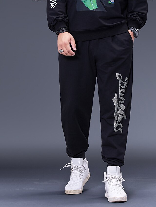 Mens Clothing Mens Bottoms | Mens Stylish Casual / Sporty Pants Pocket Full Length Pants Daily Sports Micro-elastic Letter Cotto