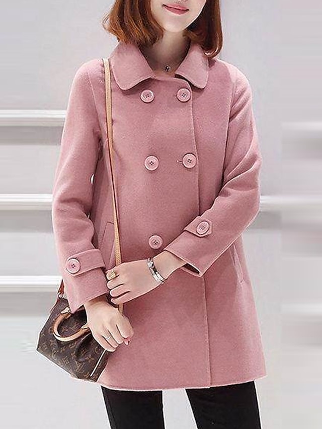 Womens Clothing Womens Outerwear | Womens Coat Daily Valentines Day Work Fall Long Coat Regular Fit Warm Casual Jacket Long Slee