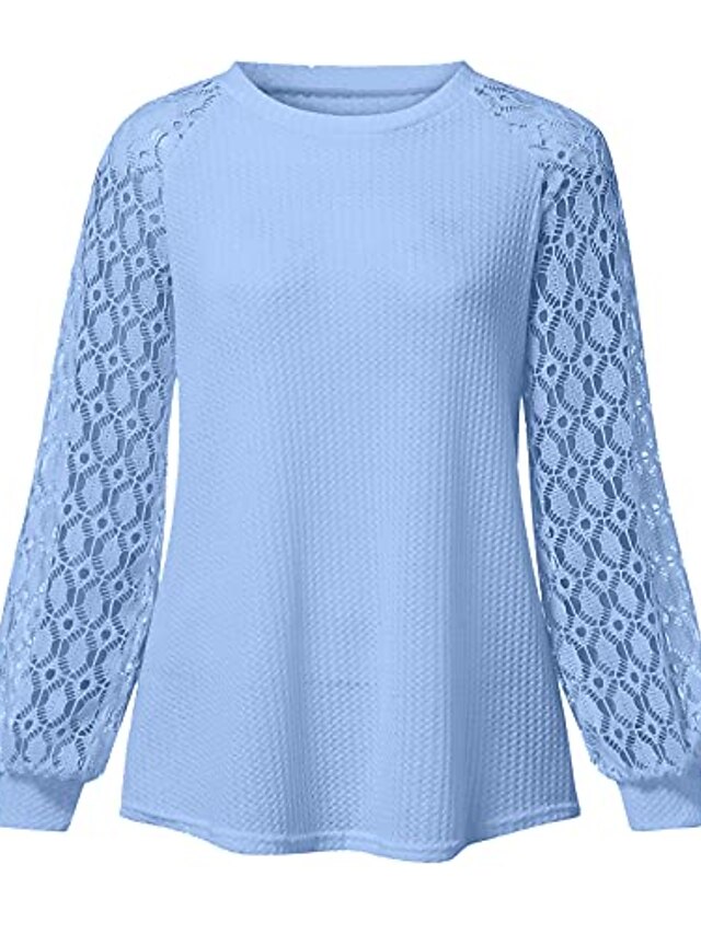 Womens Clothing Sweaters & Cardigans | Womens Pullover Sweater Jumper Knit Hollow Out Solid Color Round Neck Elegant Casual Work