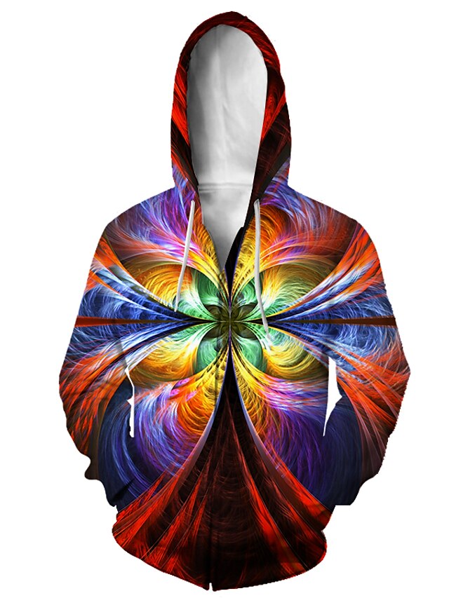  Hombre Sudadera con capucha y cremallera Animal 3D Con Capucha Casual Diario Impresión 3D Casual Sudaderas con capucha Sudaderas Manga Larga Corte Ancho 3