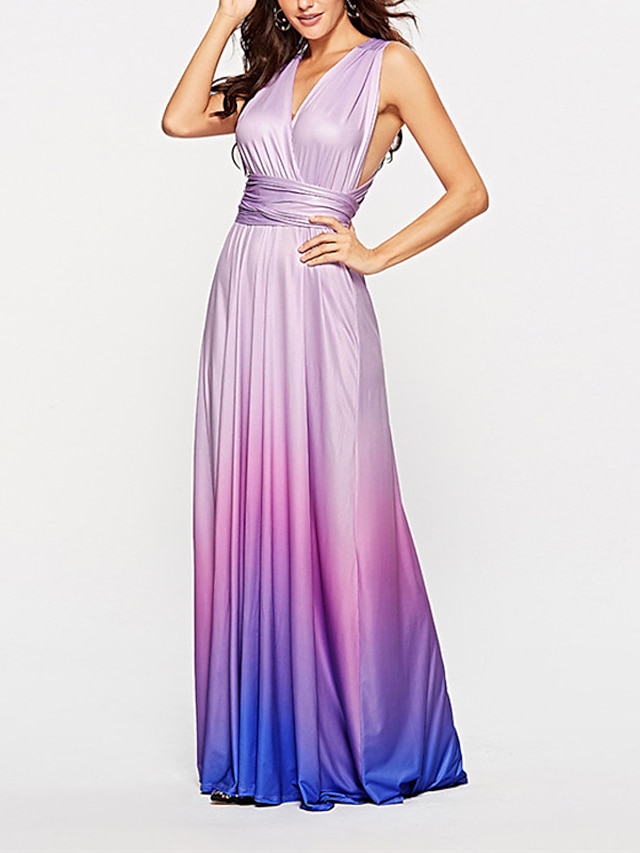 Womens Clothing Womens Dresses | Womens A Line Dress Maxi long Dress Prom Dress Green Blue White Purple Pink Wine Yellow Beige L