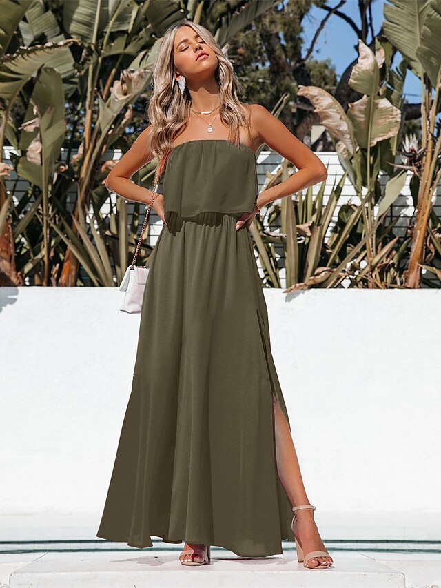 Swing Dress Maxi long Dress ArmyGreen ...