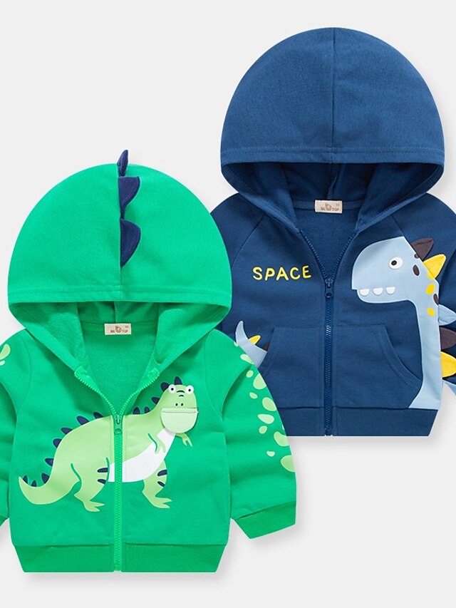 green dinosaur coat