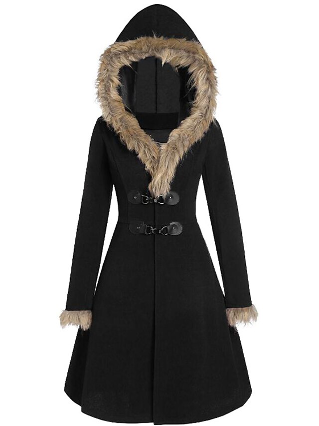 Womens Clothing Womens Outerwear | Womens Coat Halloween Fall Winter Long Coat Regular Fit Warm Casual Jacket Long Sleeve Solid 