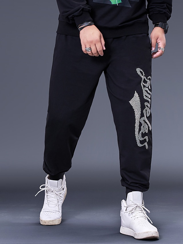 Mens Clothing Mens Bottoms | Mens Stylish Casual / Sporty Pants Pocket Full Length Pants Daily Sports Micro-elastic Letter Cotto