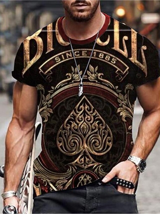 Men's Unisex Gothic Horror Graphic Prints Poker Shirt T Shirt Tee Short Sleeve T shirt 3D Print Crew Neck Shirt Designer Casual Big and Tall Daily Holiday Black Blue Light Purple Summer Clothing4