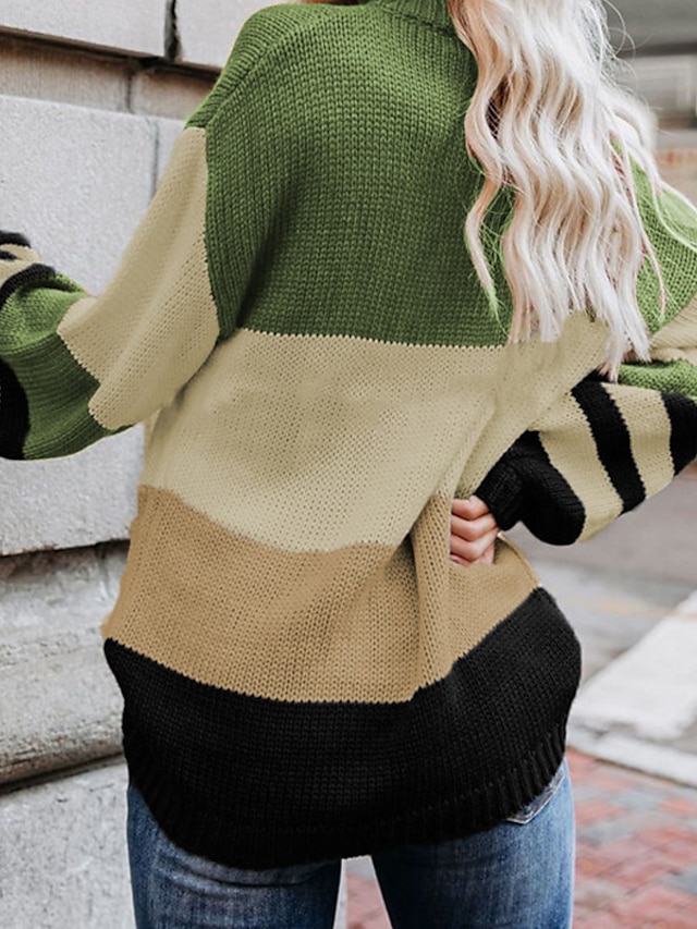 Womens Clothing Sweaters & Cardigans | Womens Pullover Sweater Jumper Knit Knitted Striped Crew Neck Stylish Casual Daily Weeken