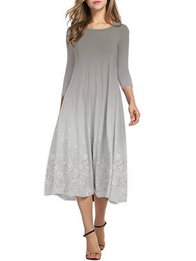 Mujer Vestido de una línea Vestido Midi Azul Piscina Morado Amarillo