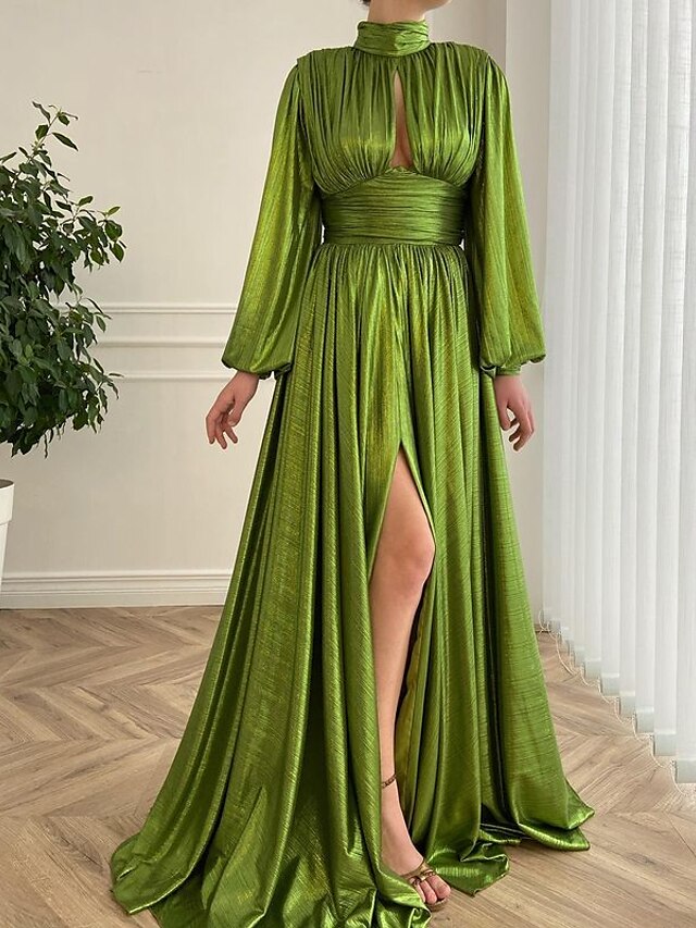 A-Line Evening Gown Elegant Dress Red Green Dress Party Wear Court ...
