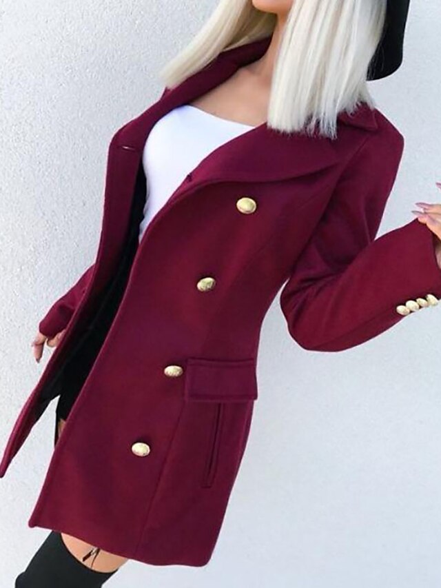 Womens Clothing Womens Outerwear | Womens Coat Daily Fall Long Coat Regular Fit Warm Casual St. Patricks Day Jacket Long Sleeve 