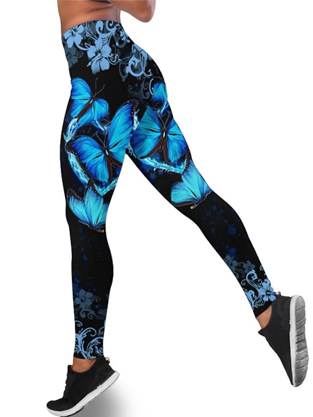 Womens Camouflage Skull Print Mid Waist Tight Stretch Exercise Fitness Running Yoga Leggings Pants