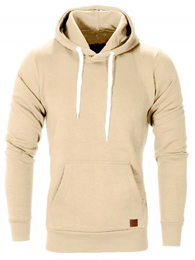 Mens Clothing Mens Hoodies & Sweatshirts | Mens Plus Size Pullover Hoodie Sweatshirt Solid Color Hooded Sports & Outdoor Casual 