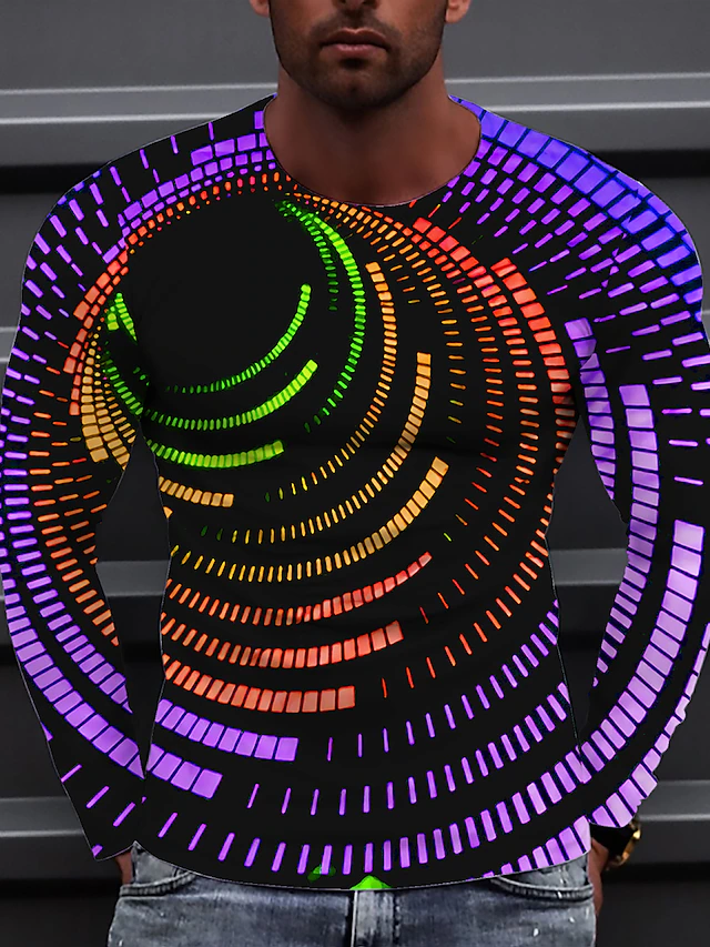 Men's Unisex Tee T shirt Tee Shirt Graphic Prints Spiral Stripe 3D ...