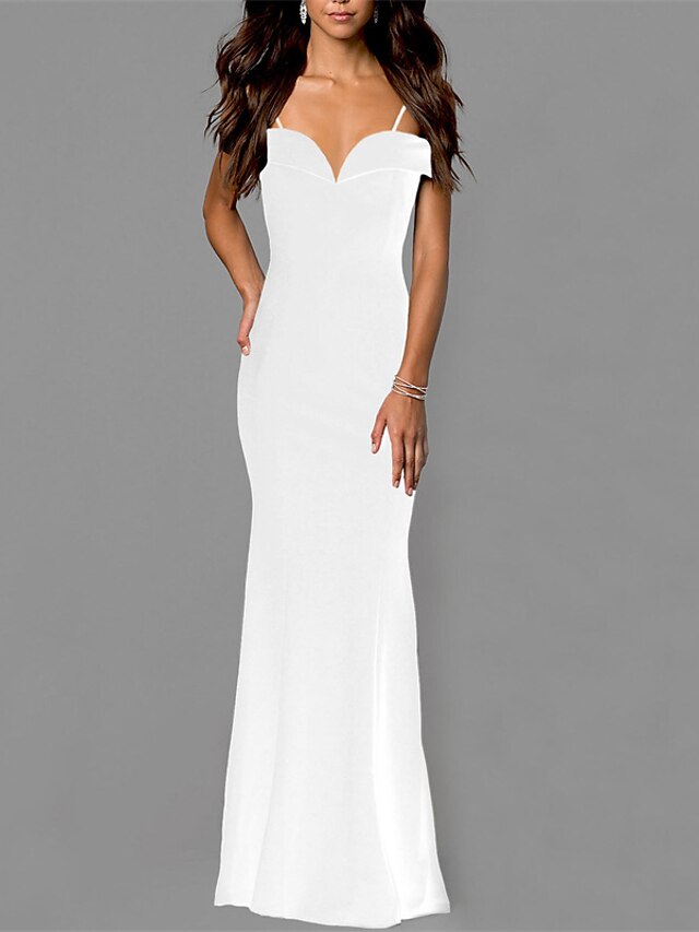 Mujer Vestido tubo Vestido largo maxi Azul Piscina Blanco Negro Vino Rojo  Azul Marino Manga Corta Color sólido Espalda al Aire Volante Otoño Verano  Hombros Caídos Elegante Sensual Fiesta 2022 S M L 8844167 2022 – $40.91