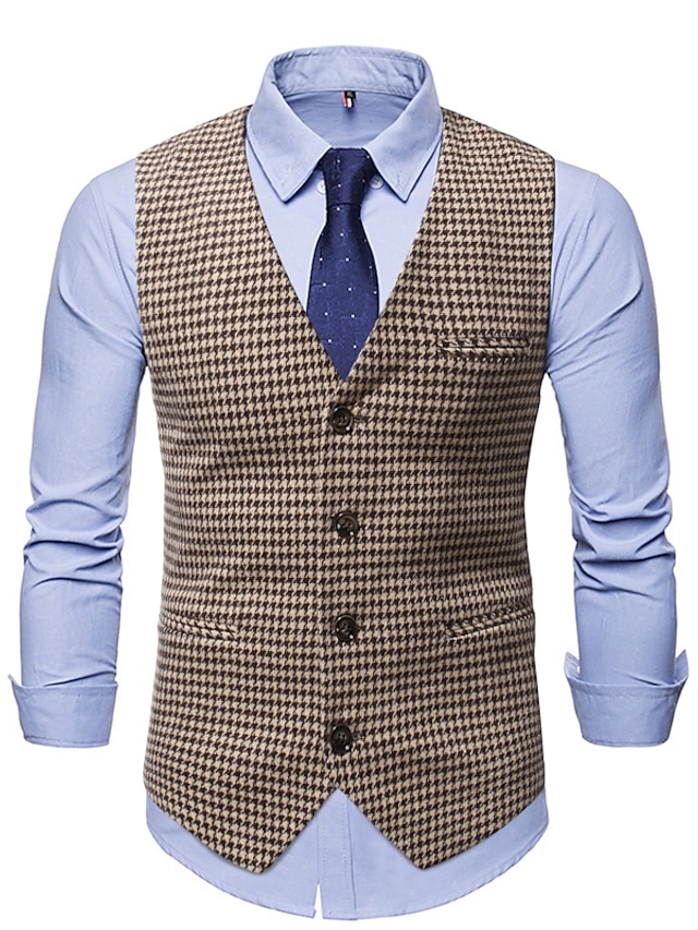 Men's Vest Waistcoat Wedding Work Business Business Casual Fall Winter ...