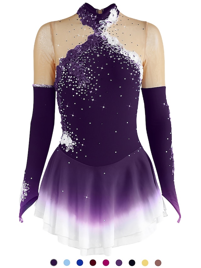 Purple Sparkle Velvet Skating Dress