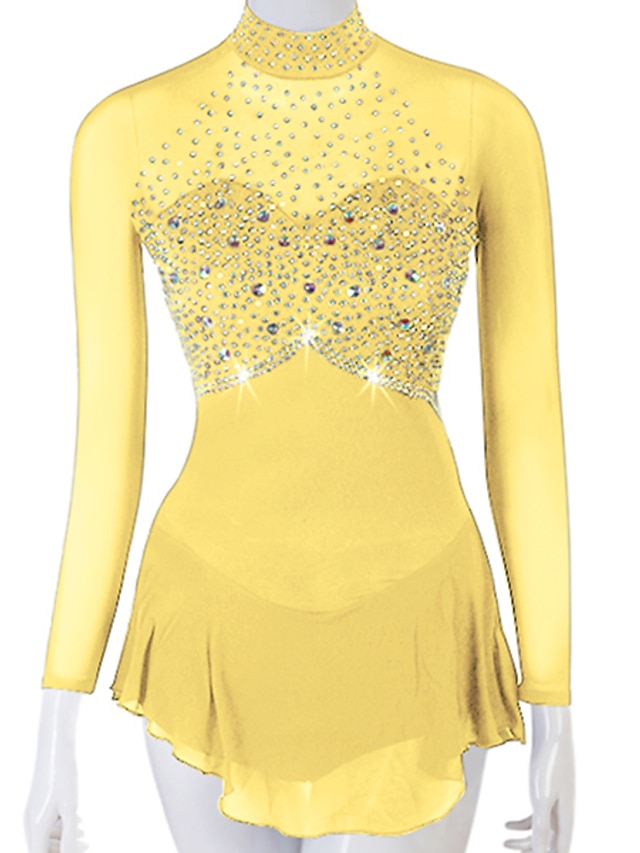 Figure Skating Dress Women's Girls' Ice Skating Dress Deep Blue White