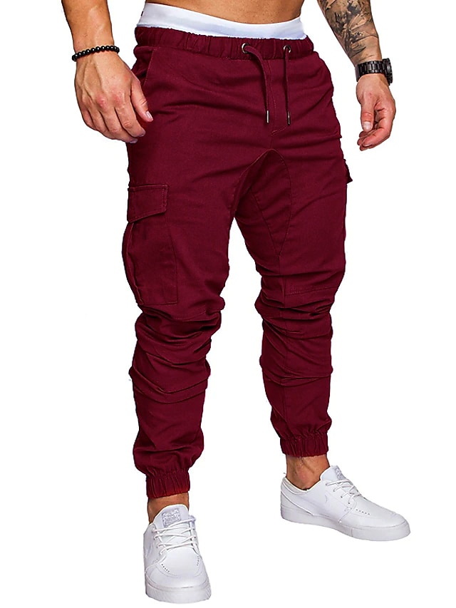 Mens Clothing Mens Bottoms | Mens Sweatpants Active Cargo Pants With Multiple Pockets Joggers Drawstring Elastic Waist Hiking Pa