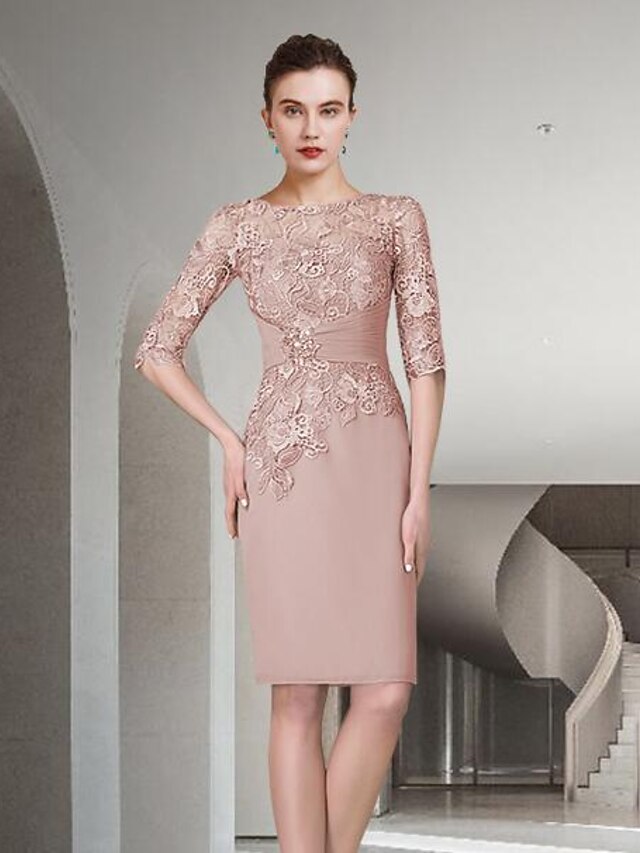 Round Neck Sheath Mother of the Bride Dresses with Jacket