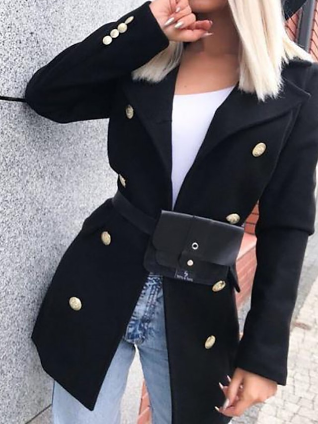 Womens Clothing Womens Outerwear | Womens Coat Daily Fall Long Coat Regular Fit Warm Casual St. Patricks Day Jacket Long Sleeve 