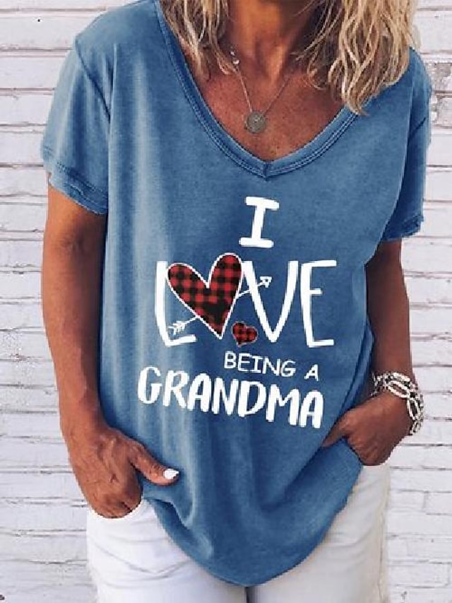 Womens Clothing Womens Tops | short sleeve i love being a grandma shirt & top - UU02955