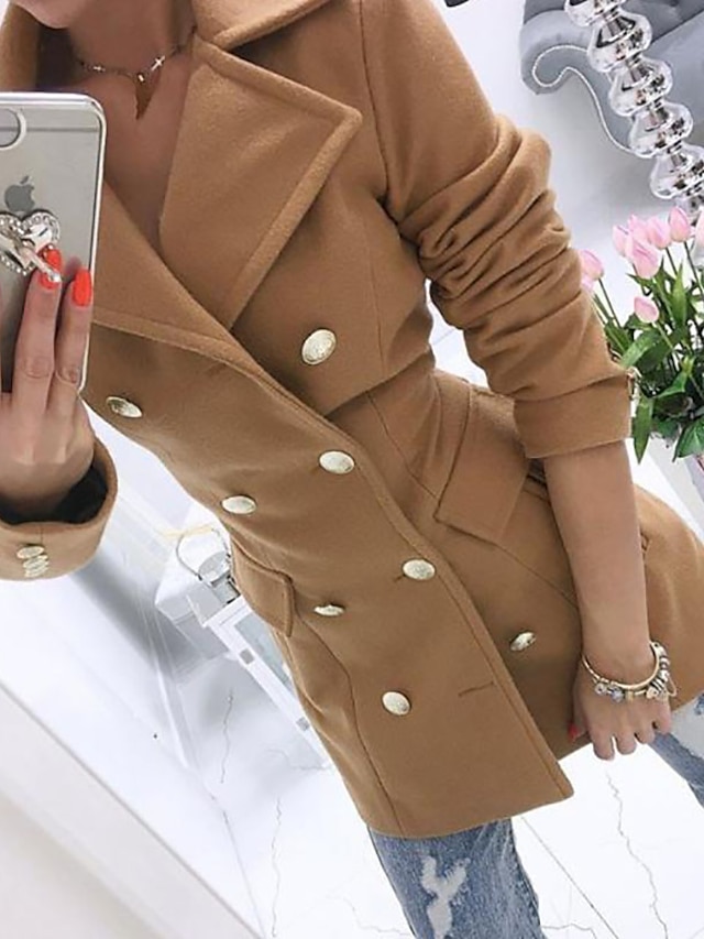 Womens Clothing Womens Outerwear | Womens Coat Daily Fall Long Coat Regular Fit Warm Casual St. Patricks Day Jacket Long Sleeve 