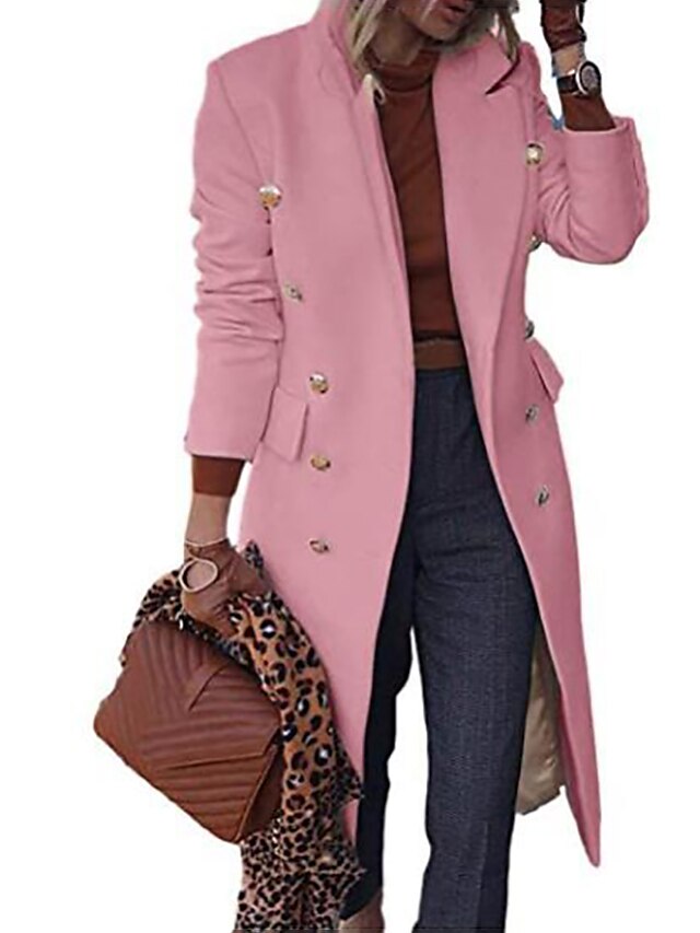 Womens Clothing Womens Outerwear | Womens Coat Daily Valentines Day Fall Spring Long Coat Regular Fit Warm Casual Jacket Long Sl