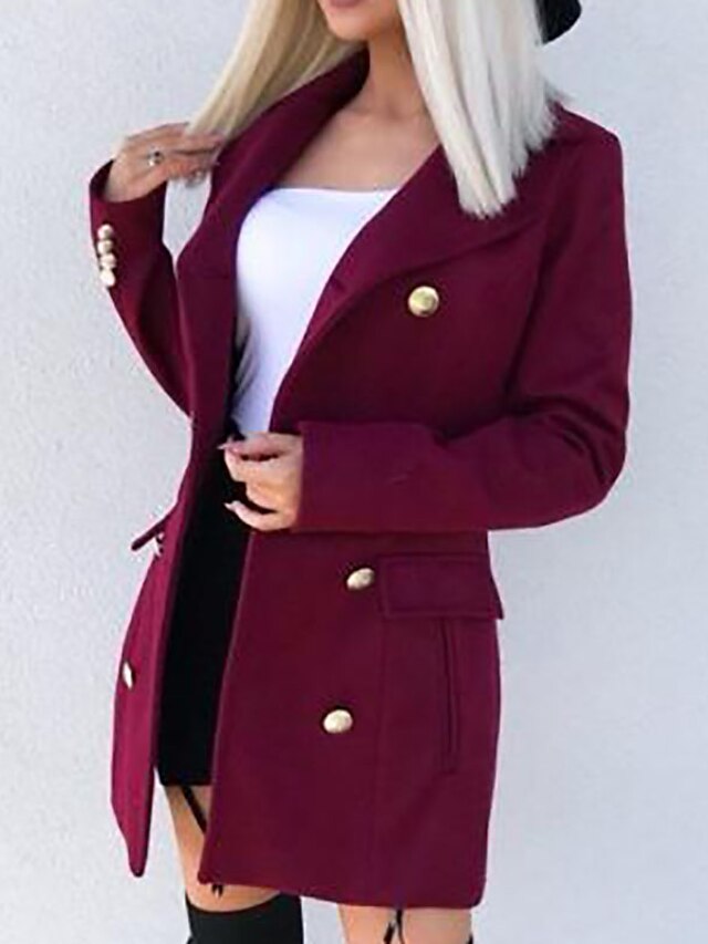 Womens Clothing Womens Outerwear | Womens Coat Daily Fall Long Coat Regular Fit Warm Casual St. Patricks Day Jacket Long Sleeve 