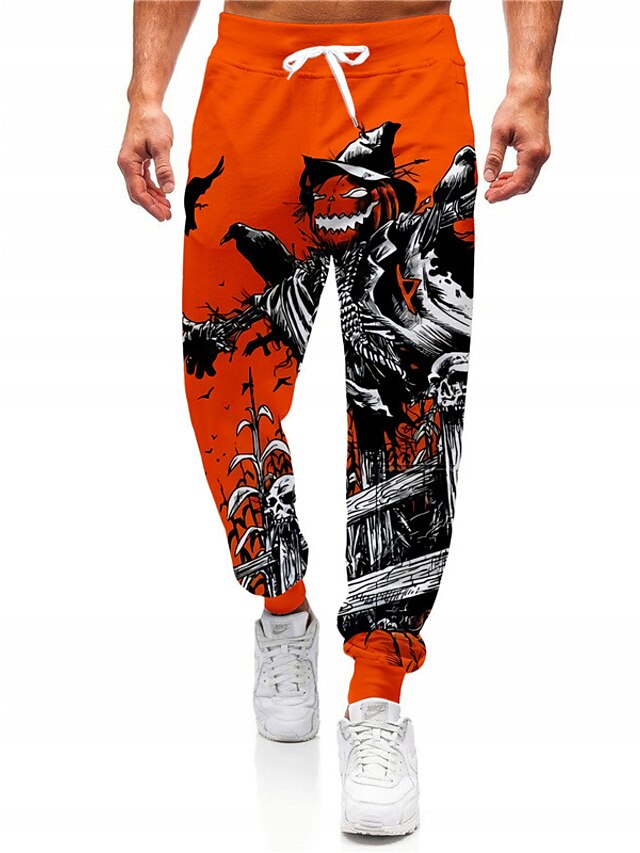 Mens Clothing Mens Bottoms | Mens Casual Designer Jogger Pants Sweatpants 3D Print Drawstring Elastic Waist Full Length Pants Da