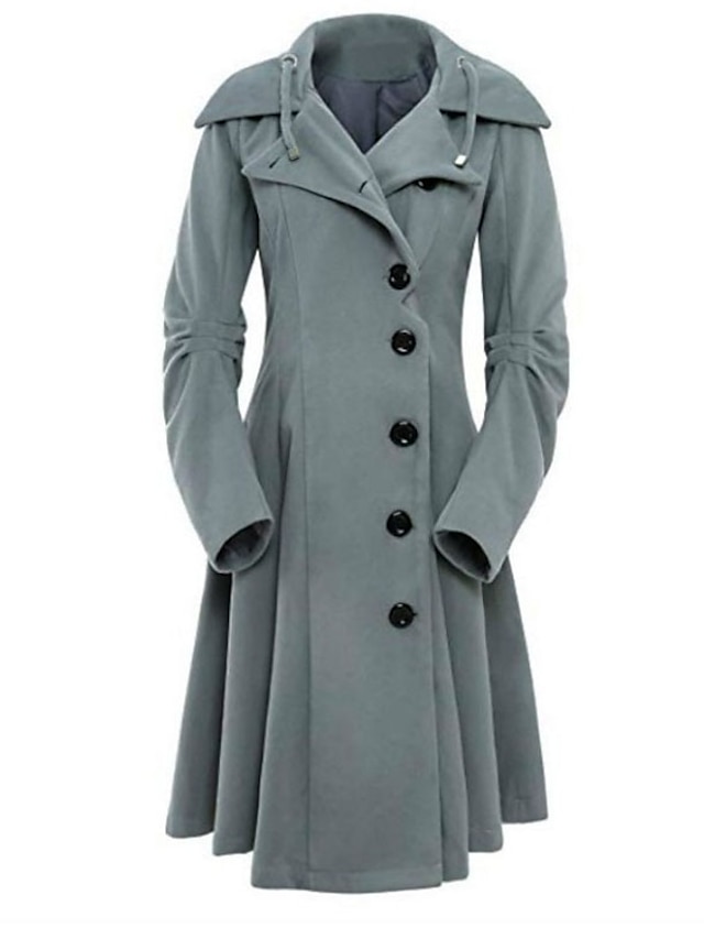 Womens Clothing Womens Outerwear | Womens Trench Coat Coat Halloween Daily Valentines Day Fall Winter Long Coat Regular Fit Warm