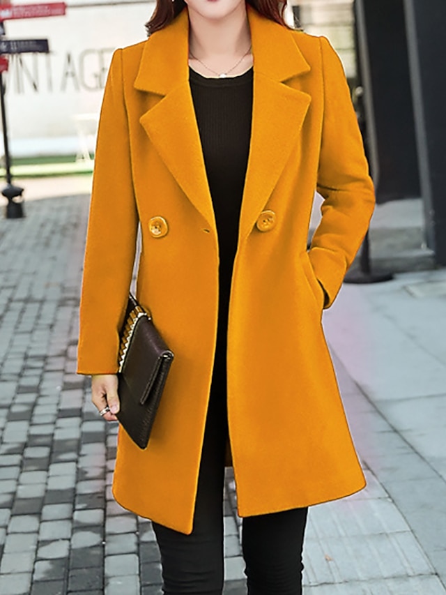 Womens Clothing Womens Outerwear | Womens Coat Casual Daily Valentines Day Fall Winter Long Coat V Neck Regular Fit Warm Casual 