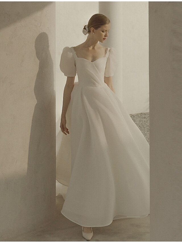 simple organza wedding dress