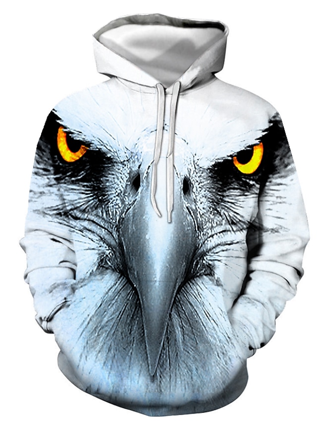 Mens Clothing Mens Hoodies & Sweatshirts | Mens Pullover Hoodie Sweatshirt Graphic Eagle Print Hooded Casual Daily 3D Print Casu