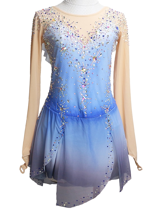 Sports & Outdoors Ice Skating | Figure Skating Dress Womens Girls Ice Skating Dress Outfits Mineral Green Purple Blue Glitter Pa