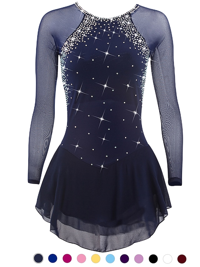 Skating Dress Silver Constellation/Red Lycra L/S ALL SIZES AVAILABLE 