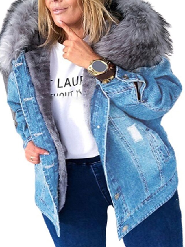 womens spring winter denim jacket