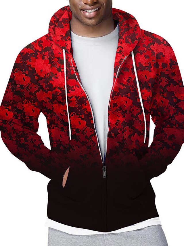 red full zip moletom com capuz