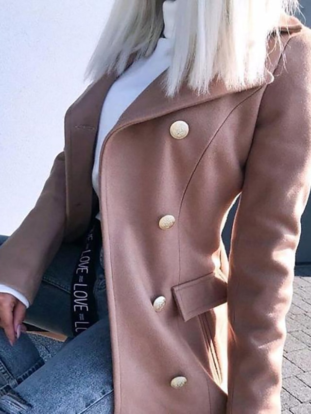 Womens Clothing Womens Outerwear | Womens Coat Daily Fall Long Coat Regular Fit Warm Casual St. Patricks Day Jacket Long Sleeve 