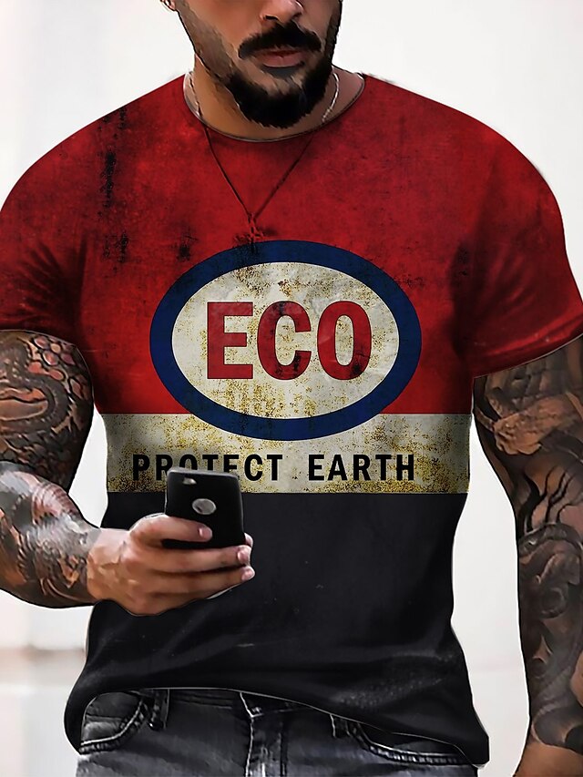  Voor heren Grafisch Brief T-shirt T-shirts retro-overhemden Korte mouw T-shirt 3D-afdrukken Strakke ronde hals Overhemd Vintage Ontwerper Sportkleding Casual Dagelijks Weekend A C D Zomer Kleding