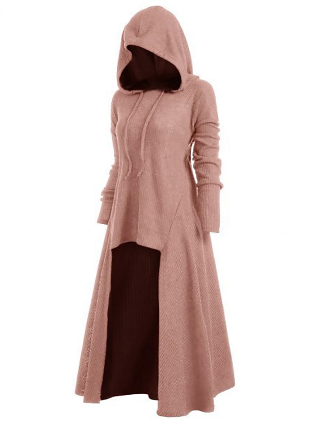  Women‘s Plus Size Curve Hoodie Dress Solid Color Hooded Long Sleeve Winter Fall Stylish Casual Maxi long Dress Daily Holiday Dress