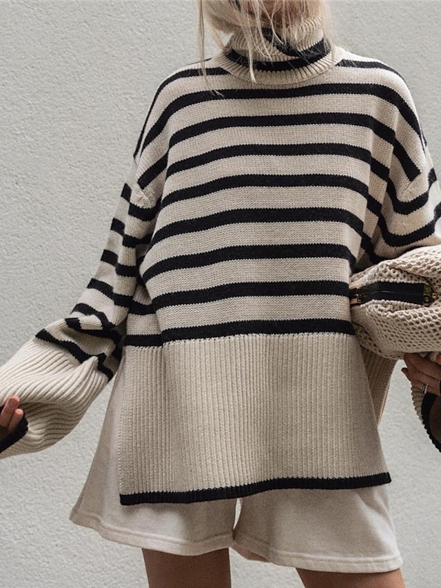 Women's Pullover Sweater jumper Jumper Knit Tunic Knitted Asymmetric ...