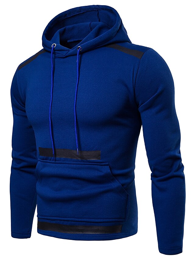 Mens Clothing Mens Hoodies & Sweatshirts | Mens Pullover Hoodie Sweatshirt Solid Color Hooded Casual Daily Holiday Sportswear Ca