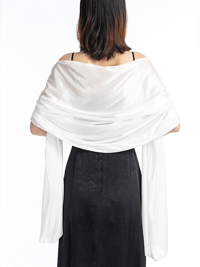  Women's Women's Shawls & Wraps Party Special Occasion Party Evening Silver White Blue Scarf Pure Color / Fall / Winter / Spring / Summer / Polyester