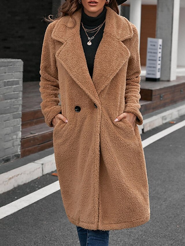 Womens Clothing Womens Outerwear | Womens Teddy Coat Sherpa jacket Fleece Jacket Street Daily Going out Fall Winter Long Coat Re