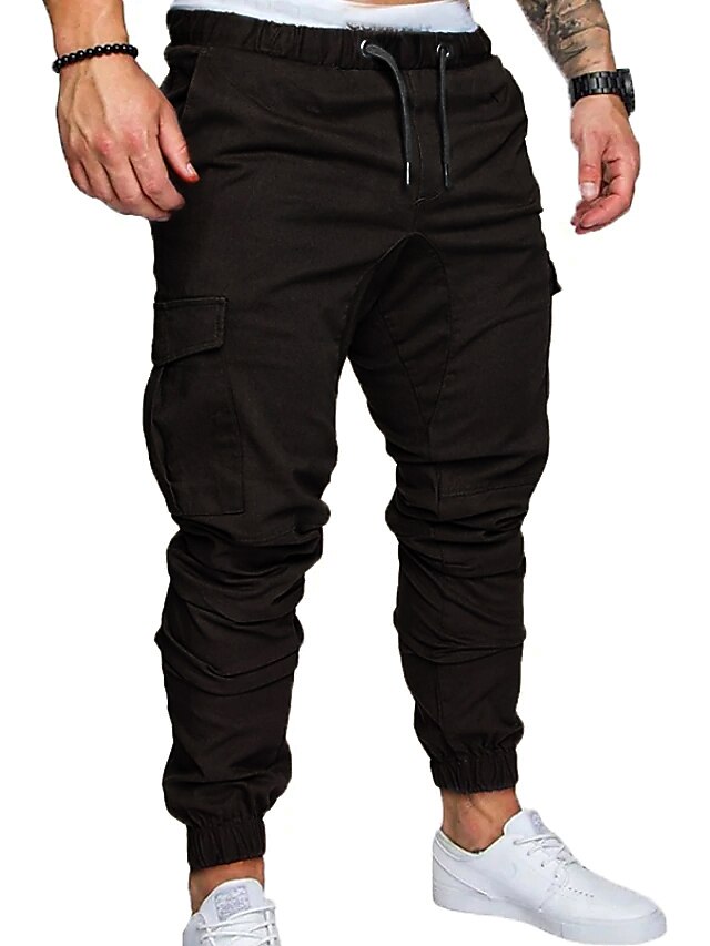 Mens Clothing Mens Bottoms | Mens Sweatpants Active Cargo Pants With Multiple Pockets Joggers Drawstring Elastic Waist Hiking Pa