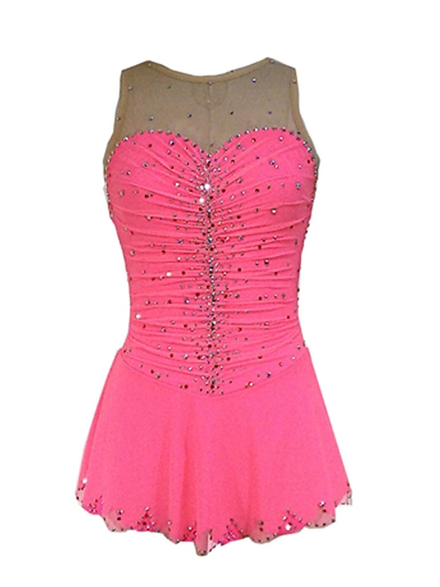  Φόρεμα για φιγούρες πατινάζ Γυναικεία Κοριτσίστικα Patinaj Φορέματα Σύνολα Πράσινο Ροζ Σπαντέξ Υψηλή Ελαστικότητα Εκπαίδευση Ανταγωνισμός Ενδυμασία πατινάζ Χειροποίητο Κρύσταλλο / Στρας Αμάνικο