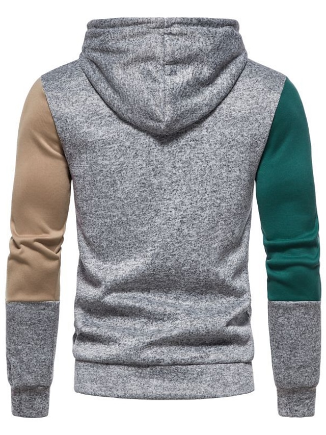 Mens Clothing Mens Hoodies & Sweatshirts | Mens Pullover Hoodie Sweatshirt Color Block Lace up Hooded Casual Daily Holiday Sport