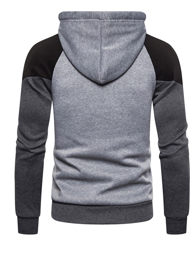 Mens Clothing Mens Hoodies & Sweatshirts | Mens Pullover Hoodie Sweatshirt Color Block Patchwork Hooded Casual Daily Holiday Spo