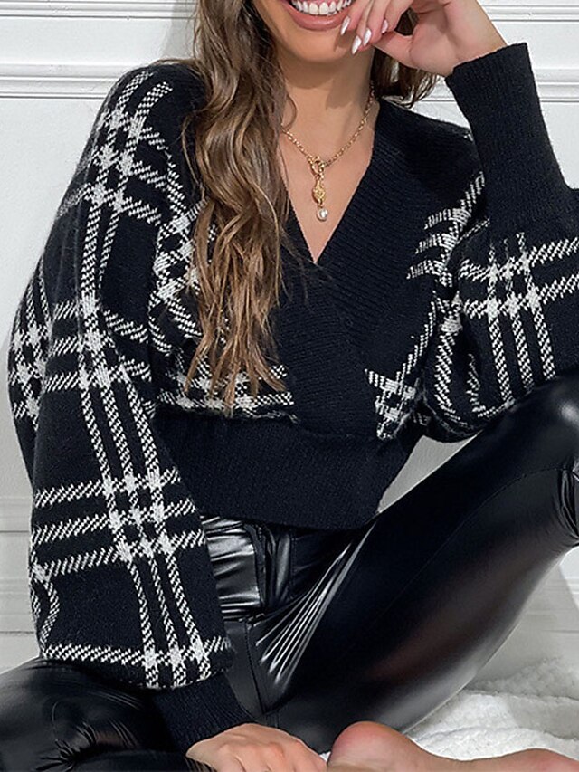 plaid cropped sweater