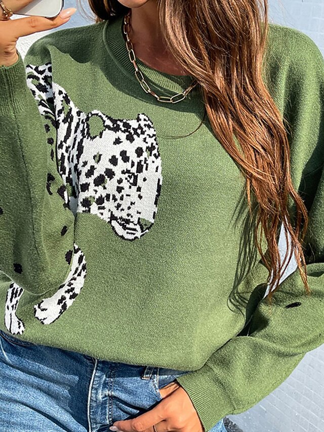 leopard arm sweater